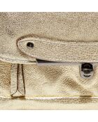 Portefeuille bandoulière en Cuir d'Agneau Bubble Simone doré - 24x15x3 cm
