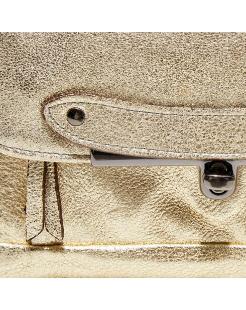 Portefeuille bandoulière en Cuir d'Agneau Bubble Simone doré - 24x15x3 cm