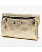 Portefeuille bandoulière en Cuir d'Agneau Bubble Simone doré - 24x15x3 cm