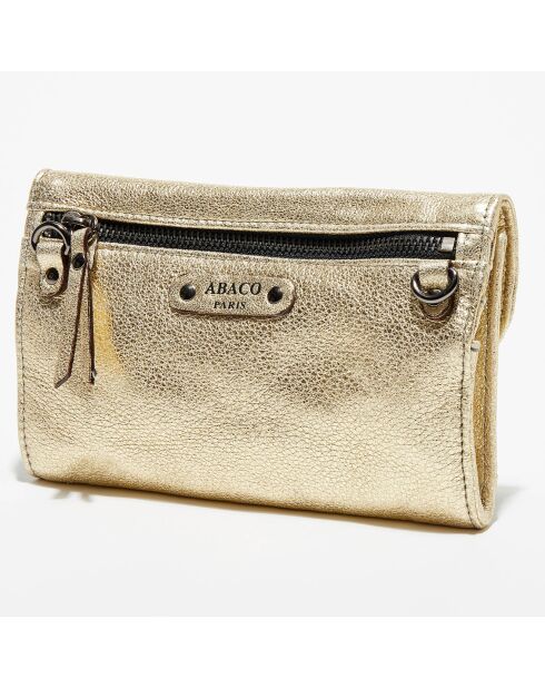 Portefeuille bandoulière en Cuir d'Agneau Bubble Simone doré - 24x15x3 cm