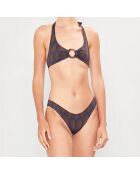 Maillot de Bain 2 pièces triangles foulard Cappa marron/marine