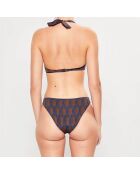 Maillot de Bain 2 pièces triangles foulard Cappa marron/marine