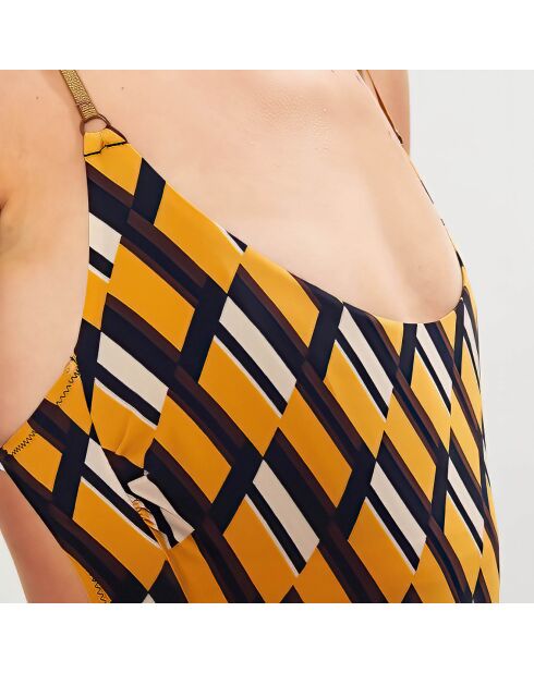 Maillot de bain 1 pièce Clave noir/jaune