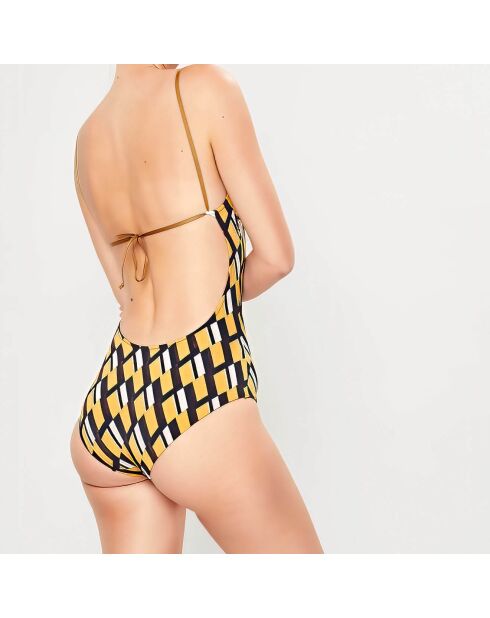 Maillot de bain 1 pièce Clave noir/jaune
