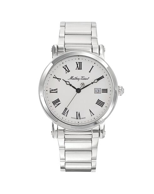 Montre Homme Quartz en Acier City Big Metal argentée