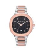 Montre Mixte Quartz en Acier Evasion argenté/doré rose
