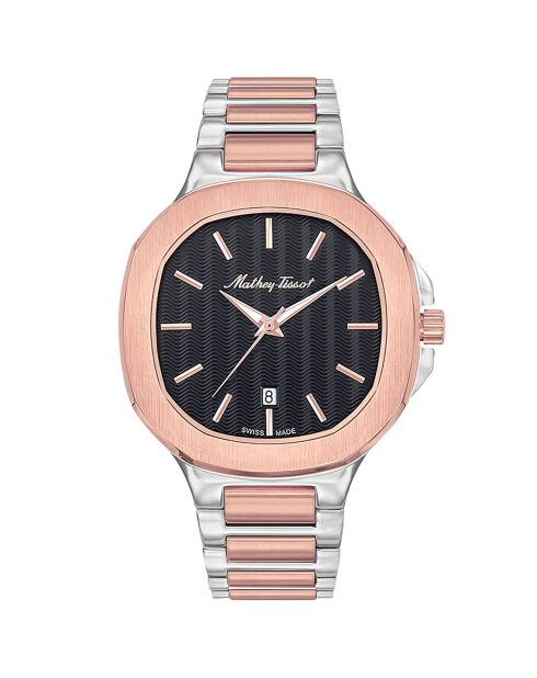 Montre Mixte Quartz en Acier Evasion argenté/doré rose