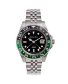 Montre Homme Automatique en Acier GMT argentée