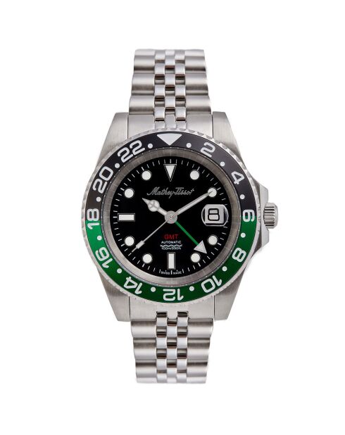 Montre Homme Automatique en Acier GMT argentée