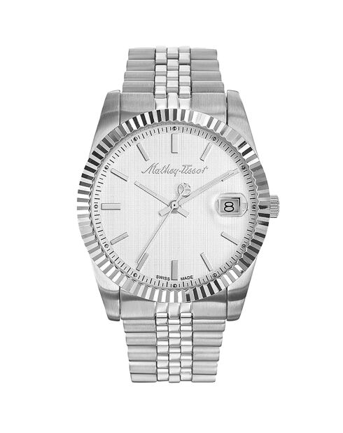 Montre Homme Quartz en Acier Mathy III argentée