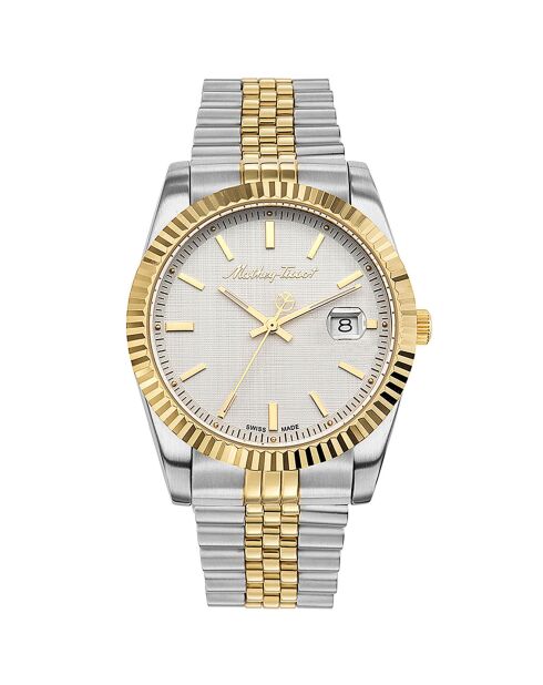 Montre Homme Quartz en Acier Mathy III argenté/doré