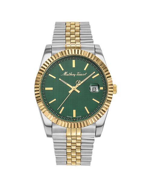 Montre Homme Quartz en Acier Mathy III argenté/doré