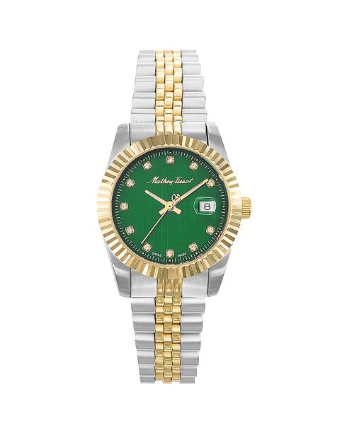 Montre Femme Quartz en Acier Mathy III argenté/doré