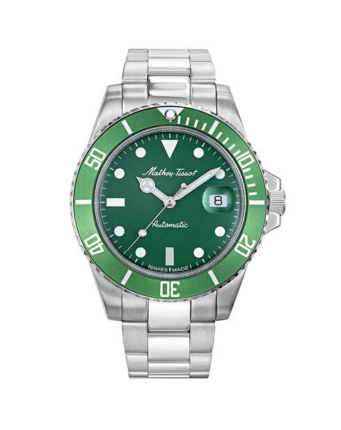 Montre Homme Quartz en Acier Mathy Vintage Quartz 42mm argentée