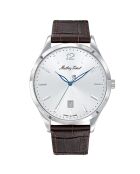 Orologio misto al quarzo in pelle marrone urbano