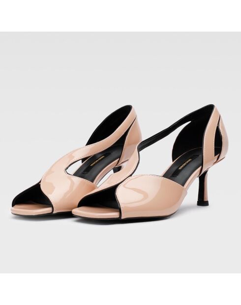 Sandales en Cuir Perla roses - Talon 6 cm