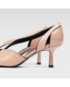 Sandales en Cuir Perla roses - Talon 6 cm