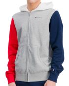 Sweat à Capuche Marc gris/bleu/rouge