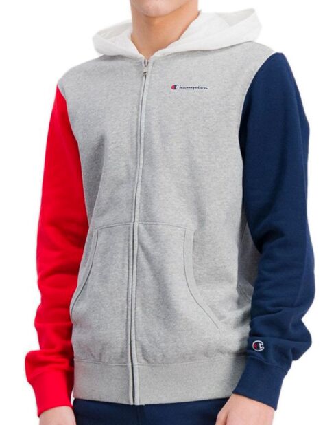 Sweat à Capuche Marc gris/bleu/rouge