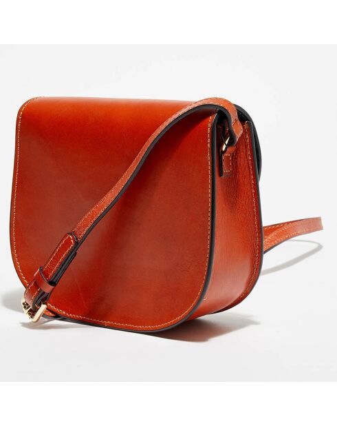 Sac bandoulière en Cuir Louis orange - 20x14x7 cm