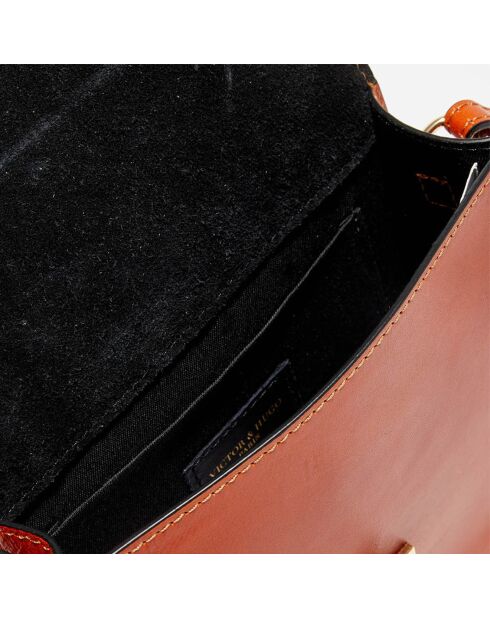 Sac bandoulière en Cuir Louis orange - 20x14x7 cm