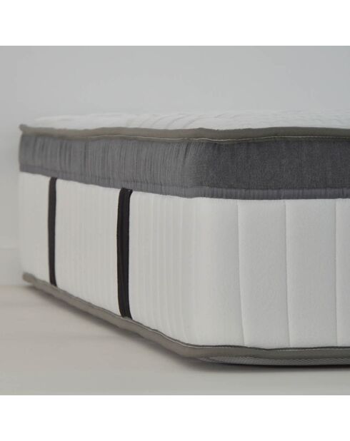 Altesse Matratzenset mit Boxspringbett aus weiß/grauem Stoff, 200 x 200 cm