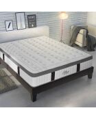 Matelas Altesse Mémoire de Forme + Mousse HD blanc/gris - 200x200 cm