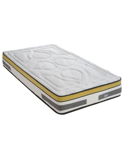 Matelas à ressorts & mémoire de forme Aubertin jaune/blanc - 90x190 cm