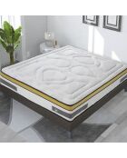 Matelas à ressorts & mémoire de forme Aubertin jaune/blanc - 90x200 cm