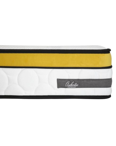 Ensemble Matelas mémoire de forme + Sommier kit Aubertin anthracite/jaune/blanc - 90x190 cm