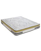 Ensemble Matelas mémoire de forme + Sommier kit Aubertin anthracite/jaune/blanc - 140x190 cm