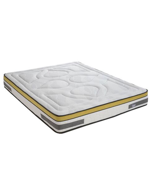 Matelas à ressorts & mémoire de forme Aubertin jaune/blanc - 140x190 cm