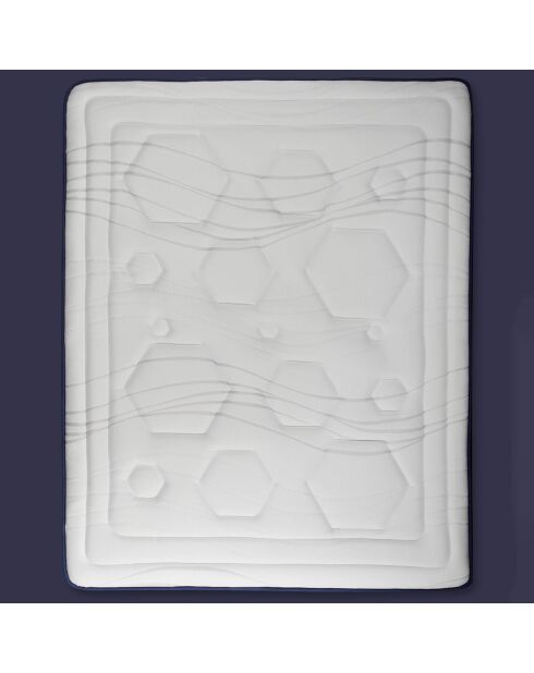 Matelas à ressorts & Mémoire de forme Dolce Vita bleu/blanc - 200x200 cm