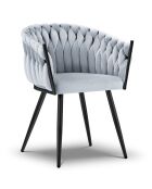 Chaise en Velours Shirley bleu clair - 60x65x85 cm