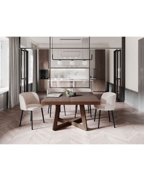 Table extensible Nodi chêne foncé - 130/230x130x76 cm