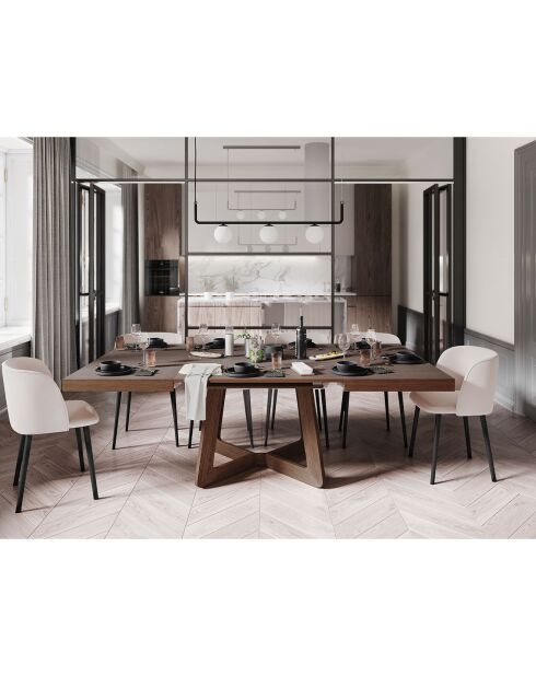 Table extensible Nodi chêne foncé - 130/230x130x76 cm