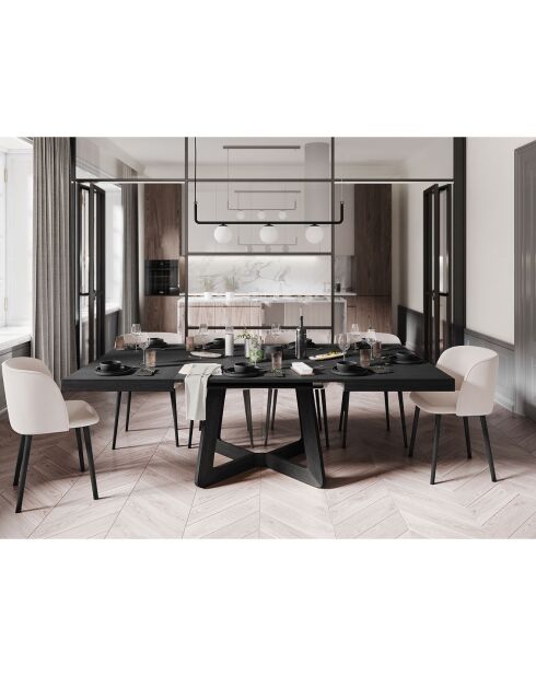 Table extensible Nodi noire - 130/230x130x76 cm