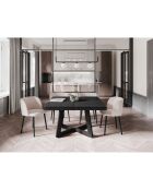 Table extensible Nodi noire - 130/230x130x76 cm