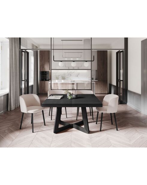 Table extensible Nodi noire - 130/230x130x76 cm