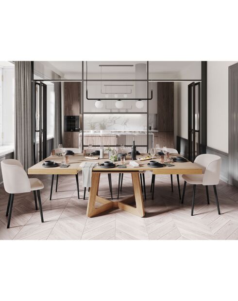 Table extensible Nodi chêne - 130/230x130x76 cm
