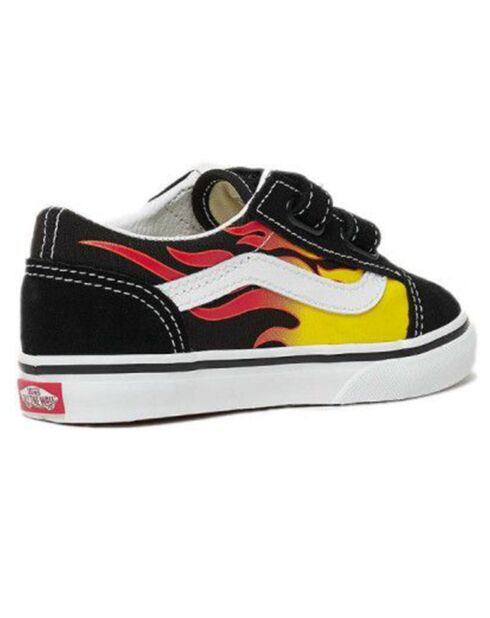 Baskets en Velours de Cuir & Toile Old Skool noir/orange