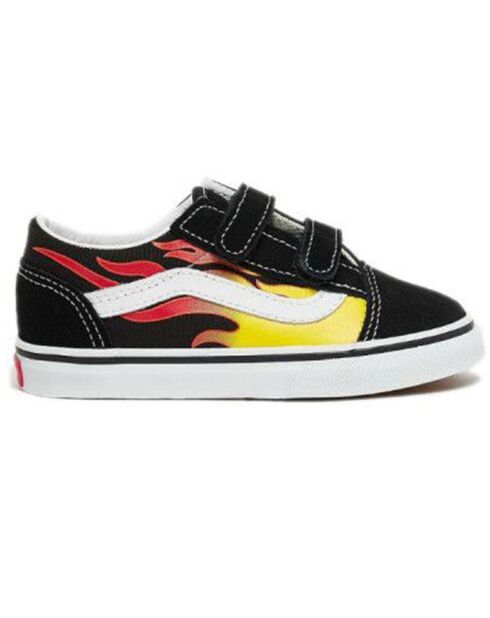 Baskets en Velours de Cuir & Toile Old Skool noir/orange