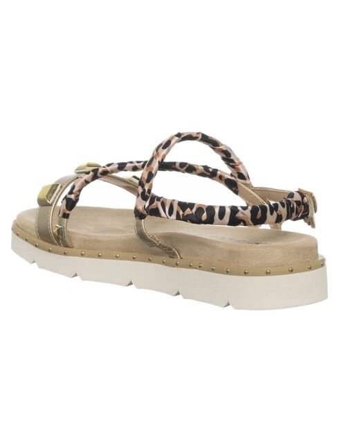 Sandales Lamia beige/léopard/doré
