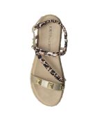 Sandales Lamia beige/léopard/doré