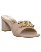 Mules en Cuir Wella rose - Talon 5 cm