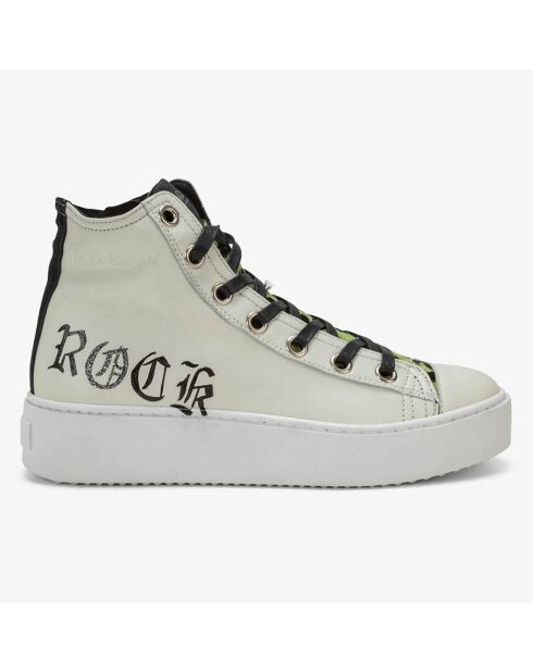 Baskets en Cuir Long Island blanc/noir