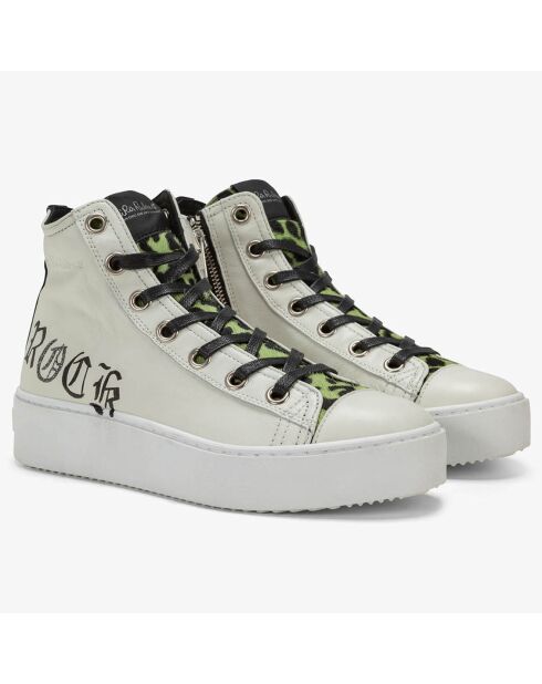 Baskets en Cuir Long Island blanc/noir