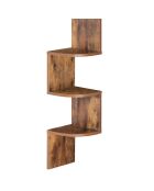 Etagère murale d'angle Isa bois vieilli - 20x20x120 cm