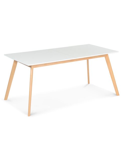 Table scandi extensible bois/blanc - 160-200 cm