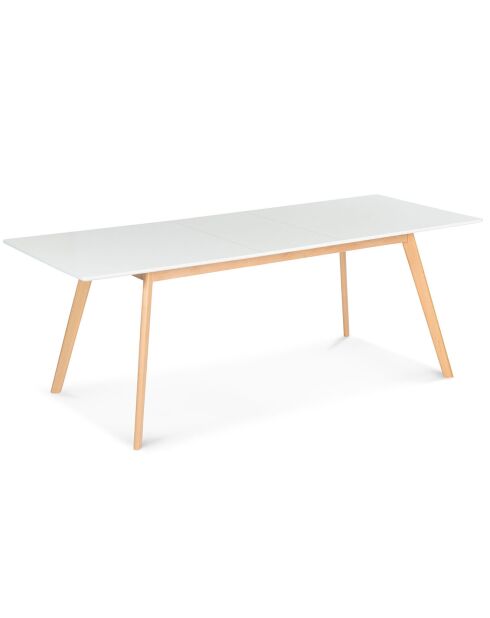 Table scandi extensible bois/blanc - 160-200 cm